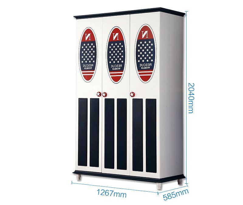 Kích thước Mẫu tủ quần áo cho bé trai lá cờ kiểu Mỹ TTE002 2