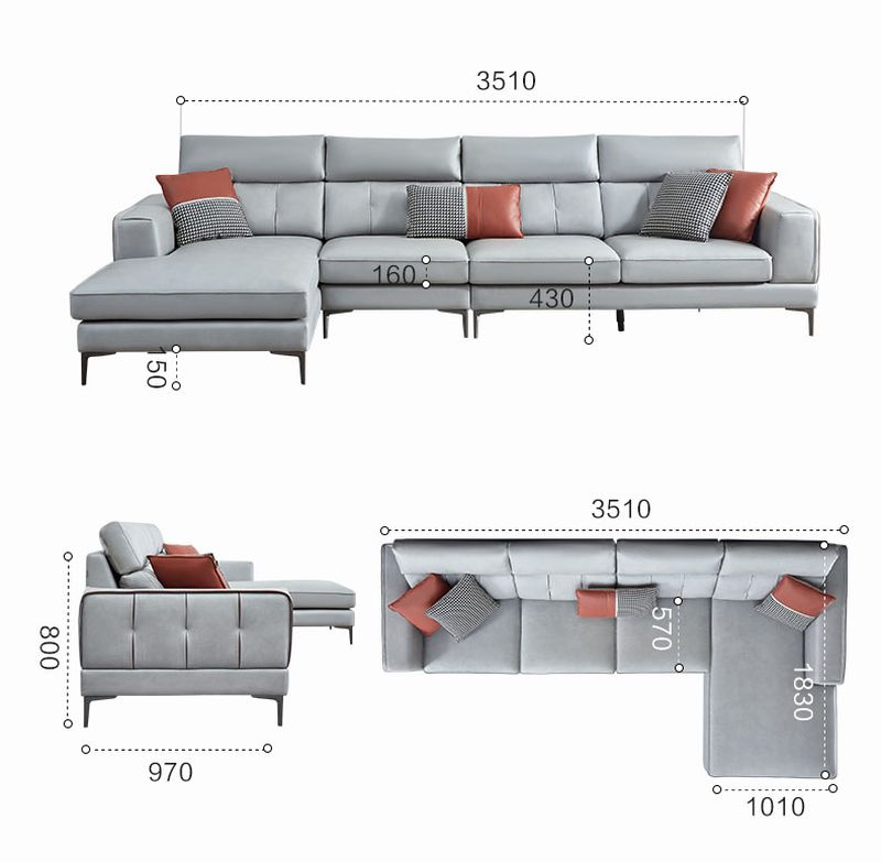 Mẫu sofa hiện đại bọc da góc chữ L SF030 2