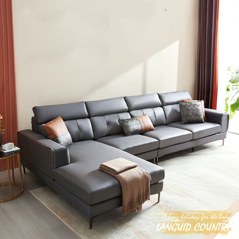 Mẫu sofa hiện đại bọc da góc chữ L SF030
