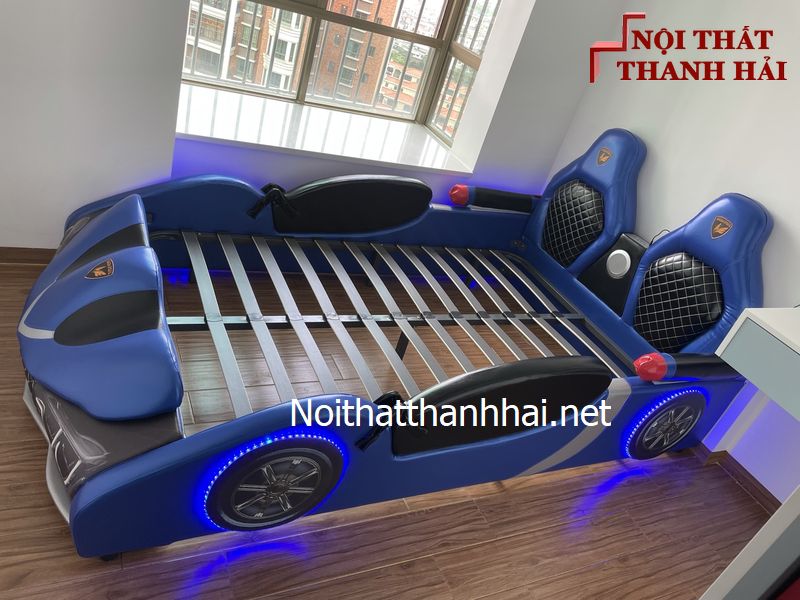 Giường ô tô siêu xe bé trai nhập khẩu GTE142 màu xanh dương 10