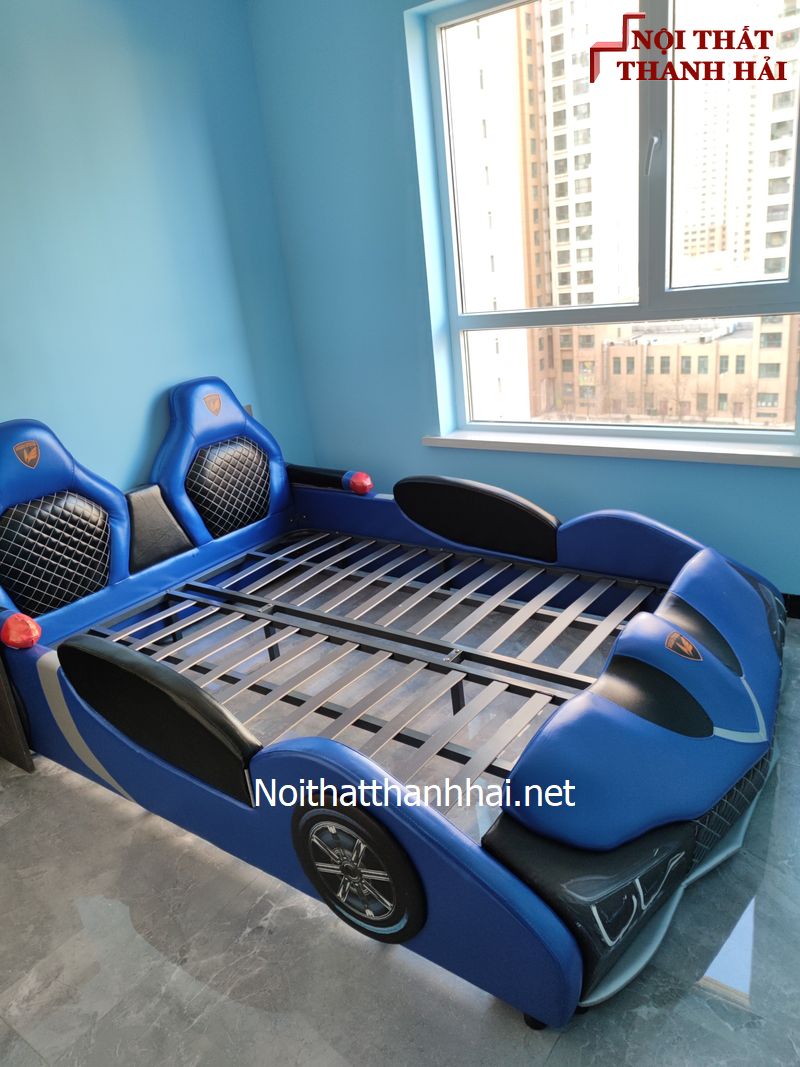 Giường ô tô siêu xe bé trai nhập khẩu GTE142 màu xanh dương 11