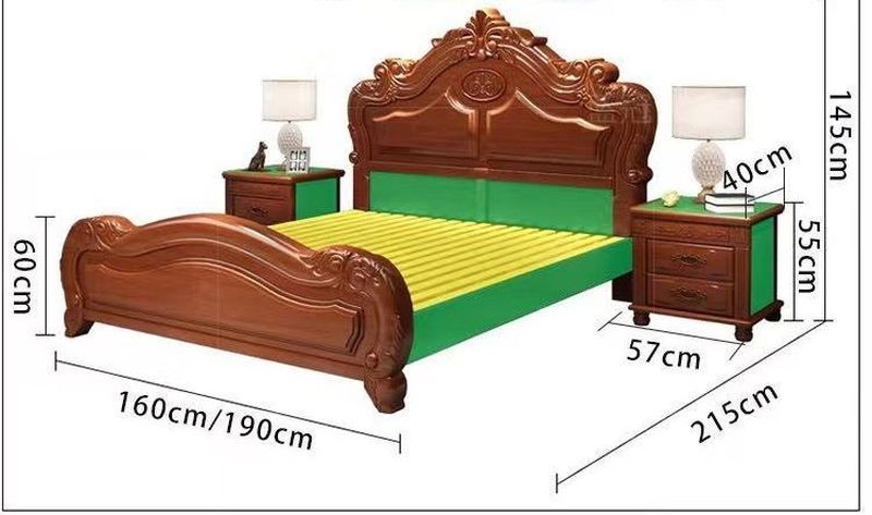 Giường gỗ tân cổ điển Nhập Khẩu GN066 5