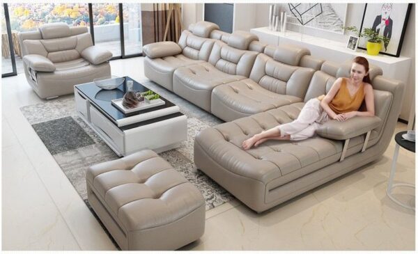 Bộ ghế sofa bọc da hiện đại cao cấp sang trọng SF001 6