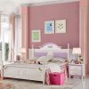 Giường cho bé màu trắng, đầu giường sơn màu tím GTE005-1