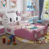 Giường cho bé gái hình chú mèo Hello Kitty GTE011 màu hồng đậm
