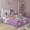 Giường cho bé gái hình chú mèo Hello Kitty GTE011 màu tím