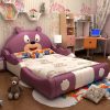 Giường trẻ em hình con gấu dễ thương GTE026 màu tím