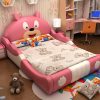 Giường trẻ em hình con gấu dễ thương GTE026 màu hồng