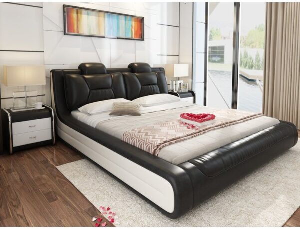 Giường hiện đại bọc da cao cấp sang trọng GN006 màu đen