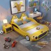 Mẫu giường ngủ ô tô thể thao đa tính năng cho bé GTE041 màu vàng
