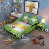 Mẫu giường ngủ ô tô thể thao đa tính năng cho bé GTE041 màu xanh lá cây