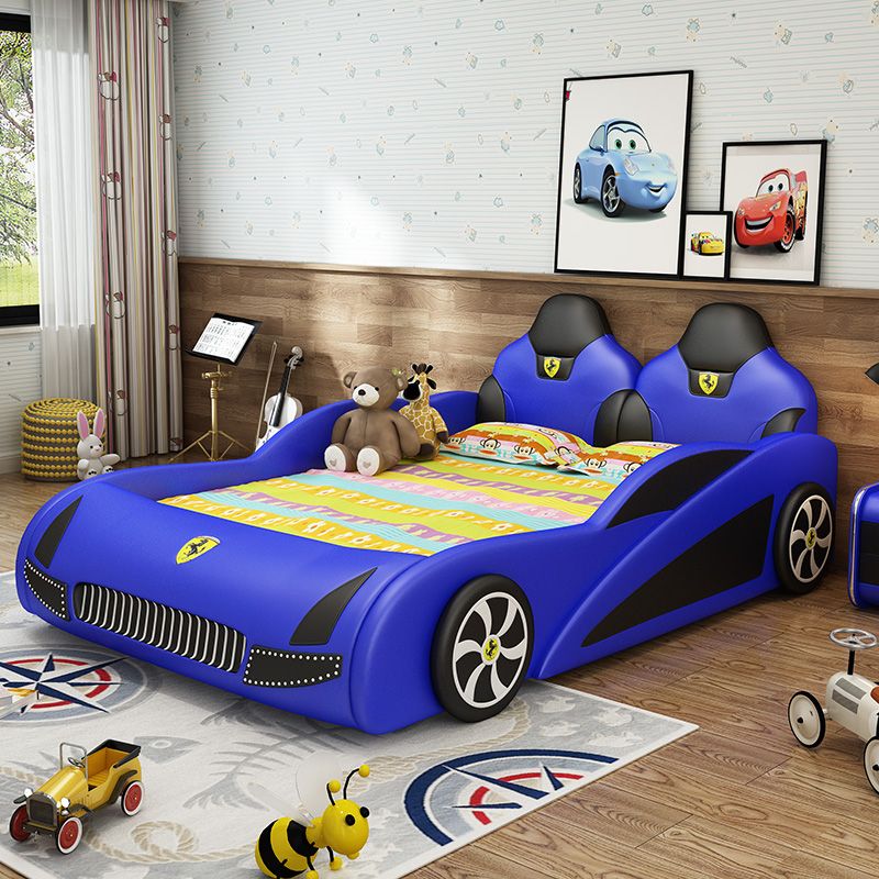 Giường ô tô thể thao bọc da có ngăn chứa đồ GTE035 xanh