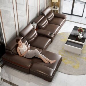 Bộ bàn ghế sofa phòng khách bọc da cao cấp SF003