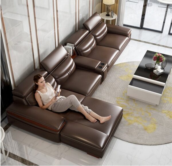 Bộ bàn ghế sofa phòng khách bọc da cao cấp SF003