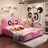 Giường cho bé hình chú gấu Panda dễ thương GTE030 màu hồng