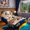 Giường cho bé hình chú gấu Panda dễ thương GTE030 màu xanh da trời