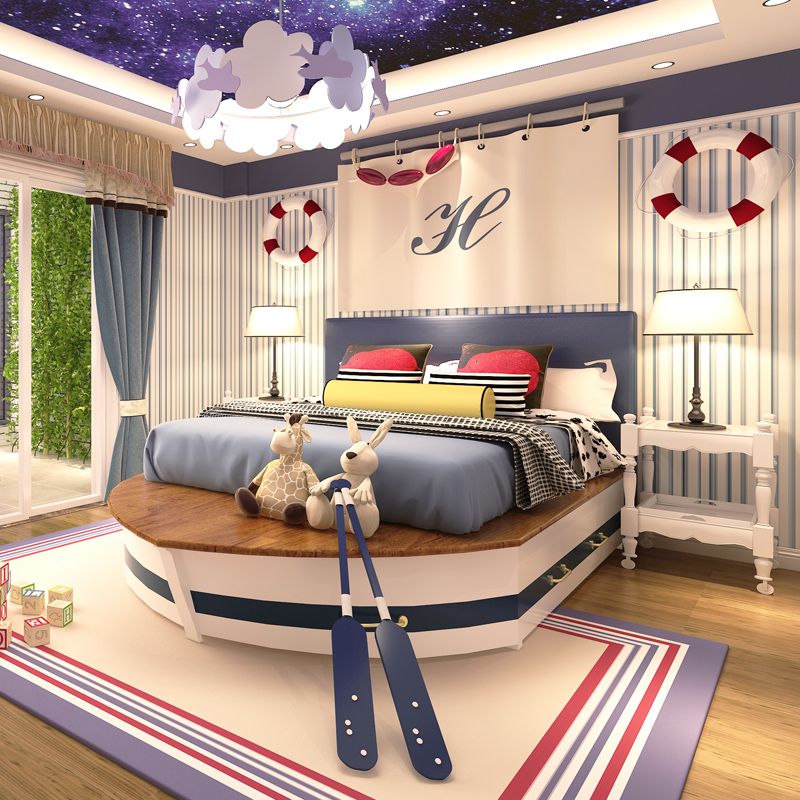 Giường cho bé đẹp kiểu chiếc thuyền ra khơi GTE087