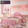 Giường công chúa màu hồng dễ thương cho bé gái GTE025