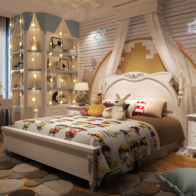 Giường trẻ em kiểu dáng Hello Kitty màu trắng GTE086 1