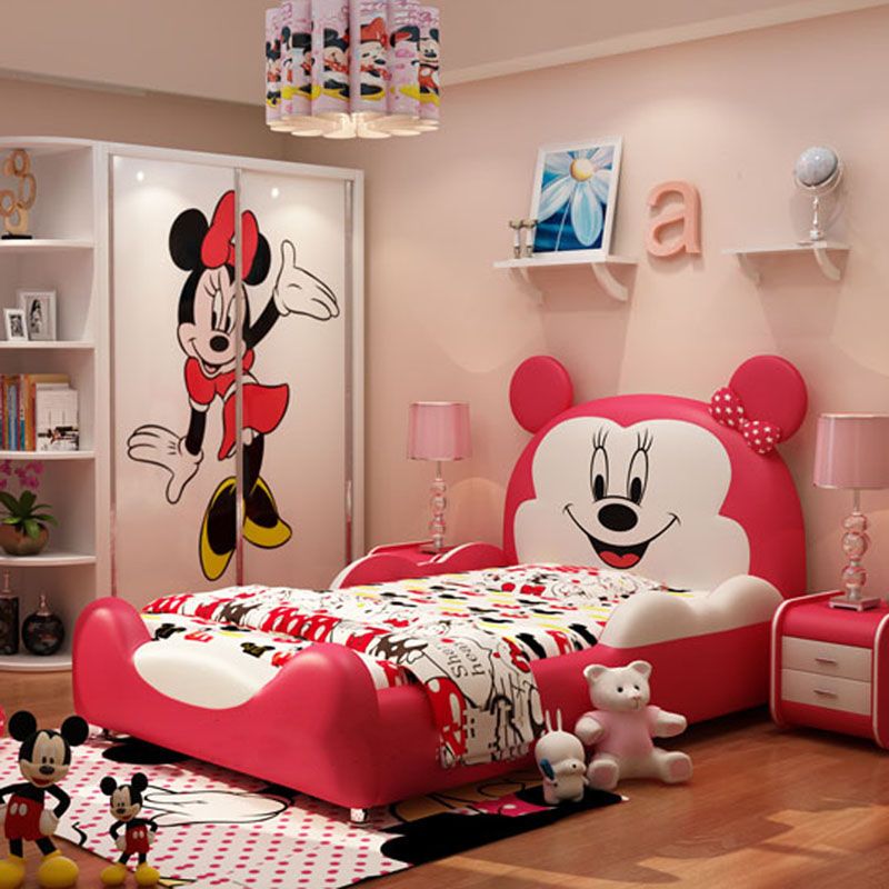 Giường hoạt hình chú chuột Micky dễ thương GTE032 màu đỏ