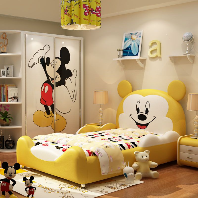 Giường hoạt hình chú chuột Micky dễ thương GTE032 màu vàng