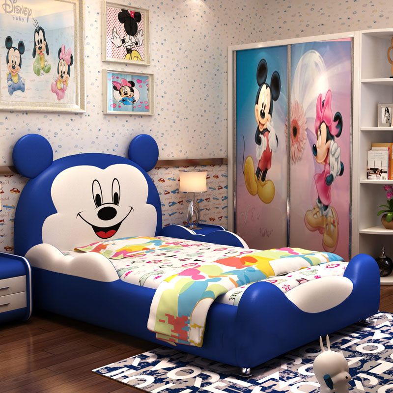 Giường hoạt hình chú chuột Micky dễ thương GTE032 màu xanh da trời