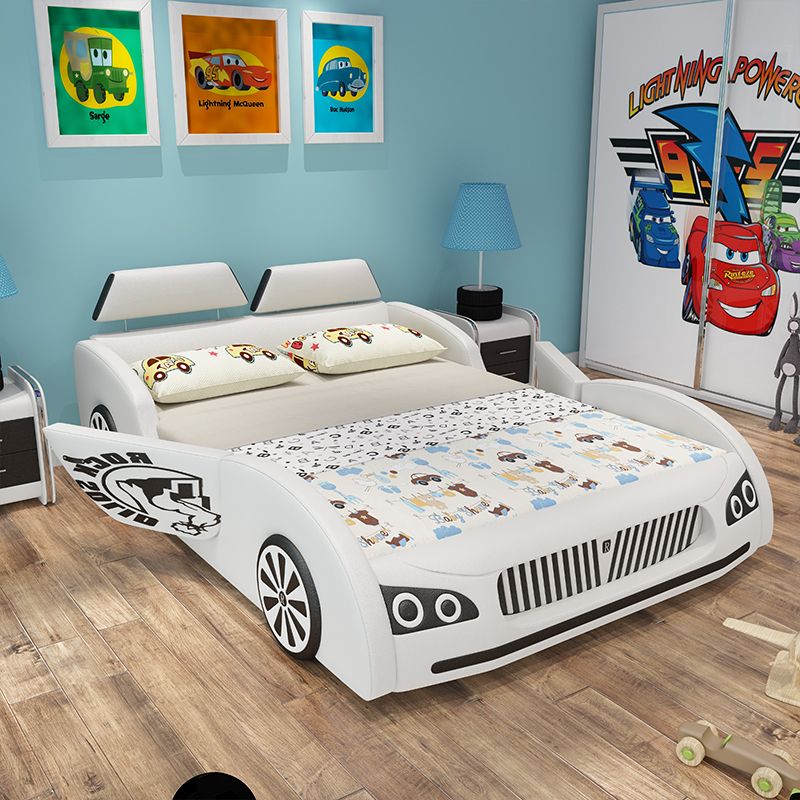 Giường trẻ em ô tô thể thao có ngăn gấp chứa đồ GTE036 màu trắng