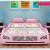 Giường trẻ em ô tô thể thao có ngăn gấp chứa đồ GTE036 màu hồng