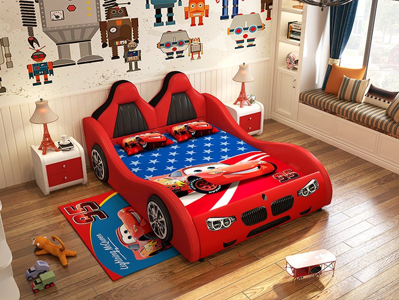 Giường ô tô cho bé trai đẹp nhập khẩu GTE079 màu đỏ