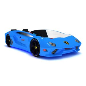 Giường ô tô thể thao 3D T6 Lamborghini GTE066 dòng cao cấp nhập khẩu màu xanh da trời Giường ô tô thể thao 3D T6 Lamborghini GTE066 dòng cao cấp nhập khẩu màu xanh da trời