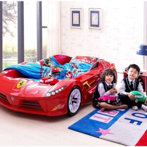 Giường ô tô xe đua 3D dành cho bé trai GTE078 màu đỏ Giường ô tô xe đua 3D dành cho bé trai GTE078 màu đỏ