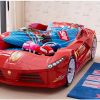 Giường ô tô xe đua 3D dành cho bé trai GTE078 màu đỏ 2