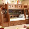 Giường tầng cho bé làm bằng gỗ sồi GTE049 1