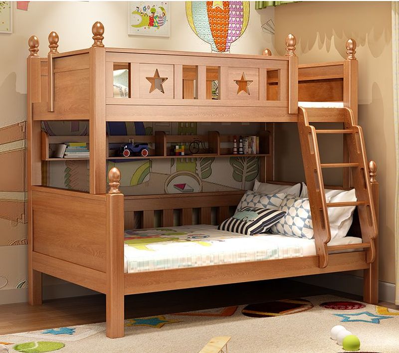 Giường tầng cho bé làm bằng gỗ sồi GTE049 5