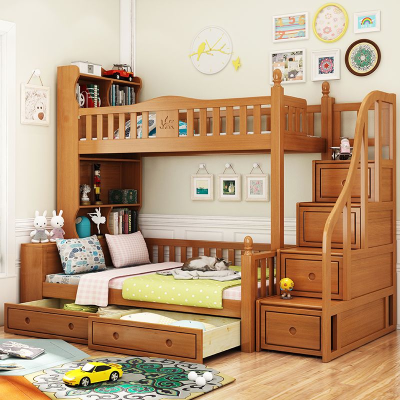 Giường tầng cho bé gỗ sồi đẹp GTE050