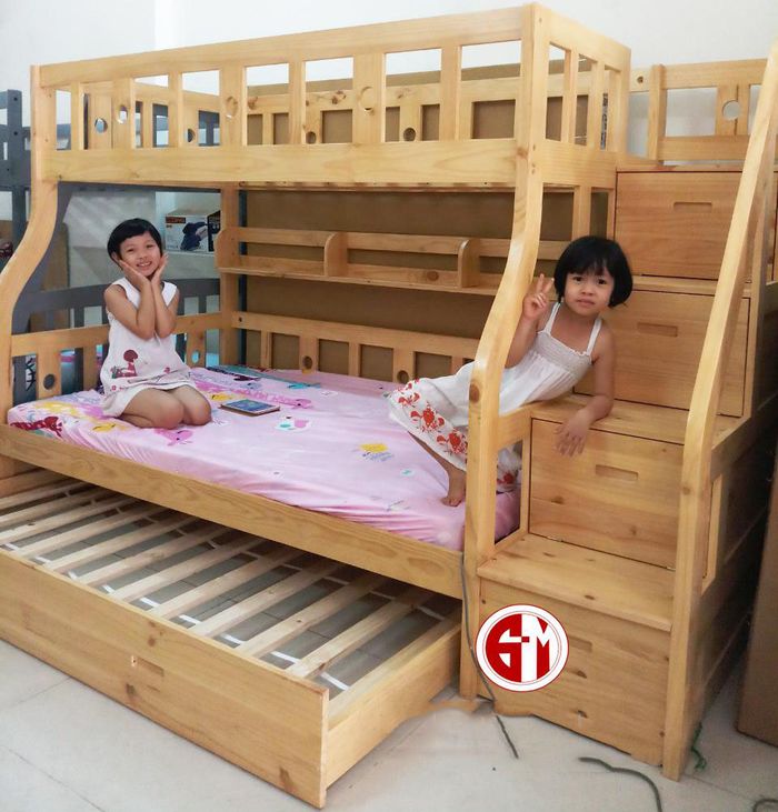 Giường tầng gỗ thông nhập khẩu