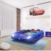 Giường ô tô thể thao 3D T400 Maserati + đèn led + âm nhạc GTE065 màu xanh da trời