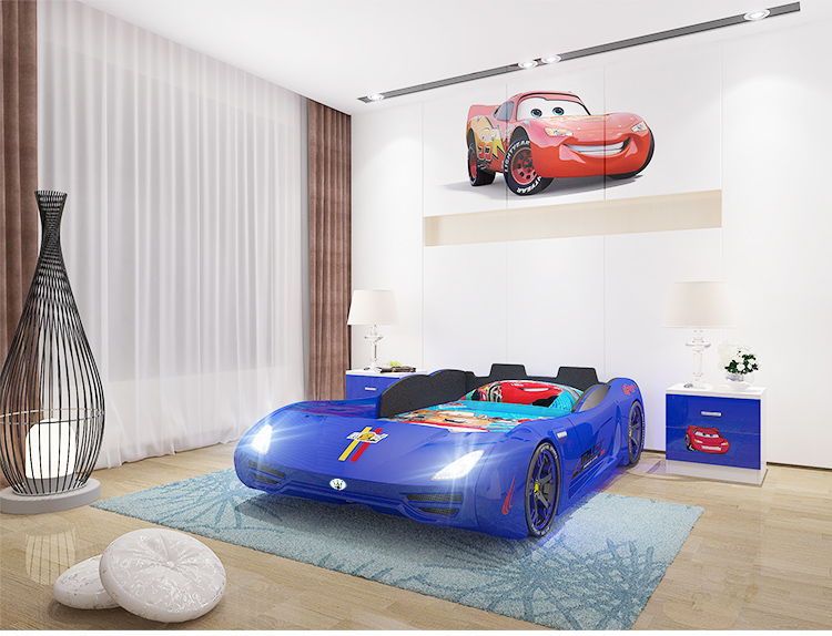 Giường ô tô thể thao 3D T400 Maserati + đèn led + âm nhạc GTE065 màu xanh da trời Giường ô tô thể thao 3D T400 Maserati + đèn led + âm nhạc GTE065 màu xanh da trời