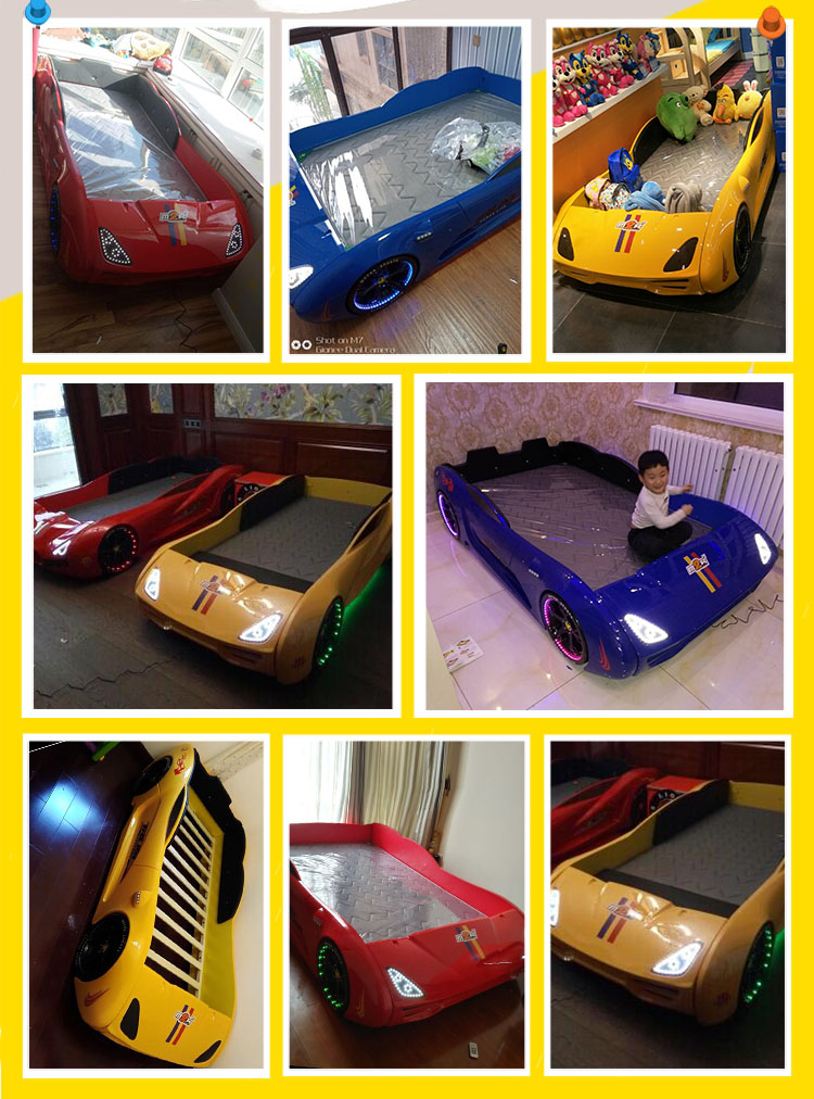 Giường ô tô thể thao 3D T400 Maserati + đèn led + âm nhạc GTE065 màu đỏ 3
