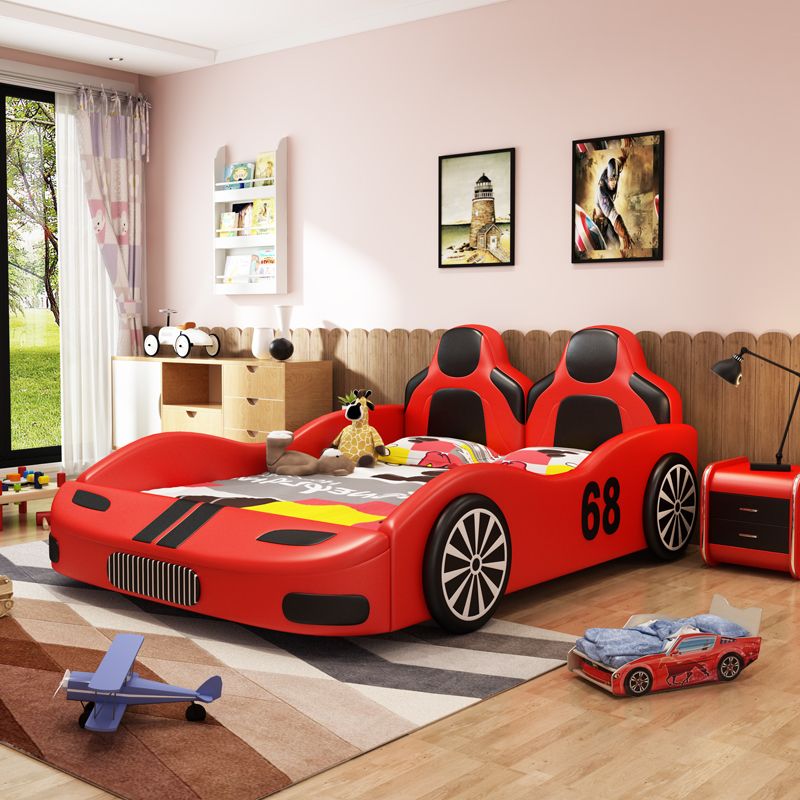 Giường hoạt hình kiểu dáng xe đua GTE093 màu đỏ