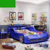 Giường ô tô xe đua cho bé trai GTE091 màu xanh