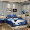 Mẫu giường ngủ ô tô trẻ em bọc da cao cấp GTE090 màu xanh da trời