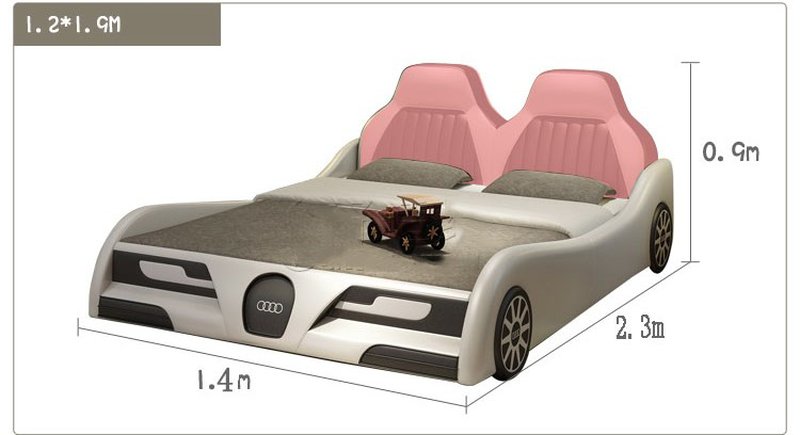 Kích cỡ 1m2 x 1m9 Mẫu giường ngủ ô tô trẻ em bọc da cao cấp GTE090