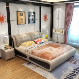 Giường hiện đại bọc da nhập khẩu GN014 màu 2