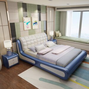 Giường hiện đại bọc da nhập khẩu GN014 màu 3