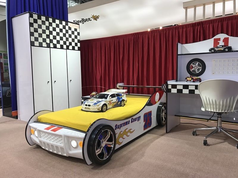 Giường xe đua F1 - nhập khẩu GTE098 màu trắng