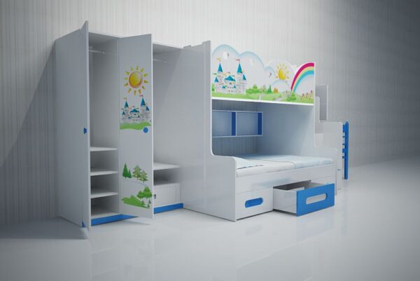 Giường tầng trẻ em hình kiểu dáng cầu vồng tuổi thơ GTE108 1