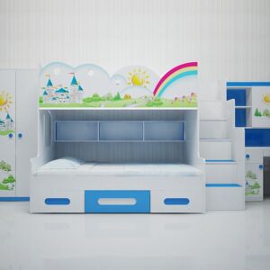 Giường tầng trẻ em hình kiểu dáng cầu vồng tuổi thơ GTE108 2