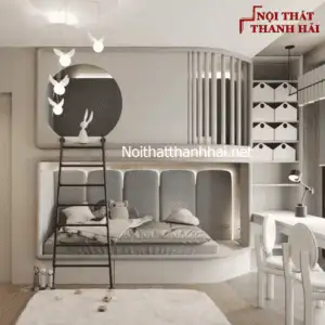 Giường tầng kiểu ngôi nhà đẹp bé trai và bé gái 26