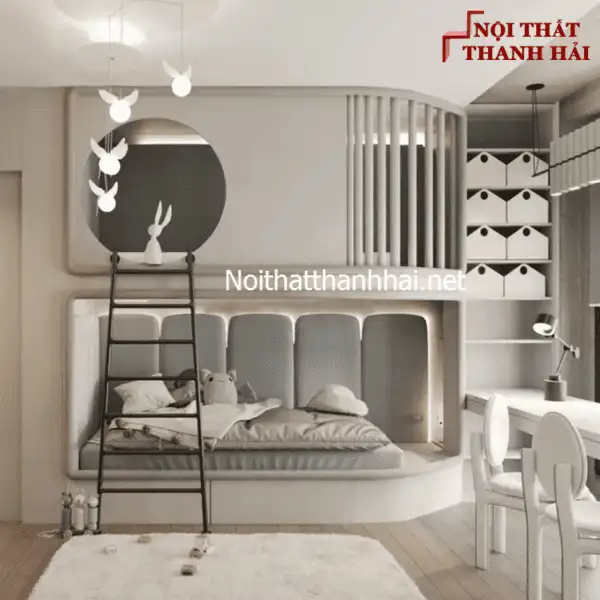 Giường tầng kiểu ngôi nhà đẹp bé trai và bé gái 26